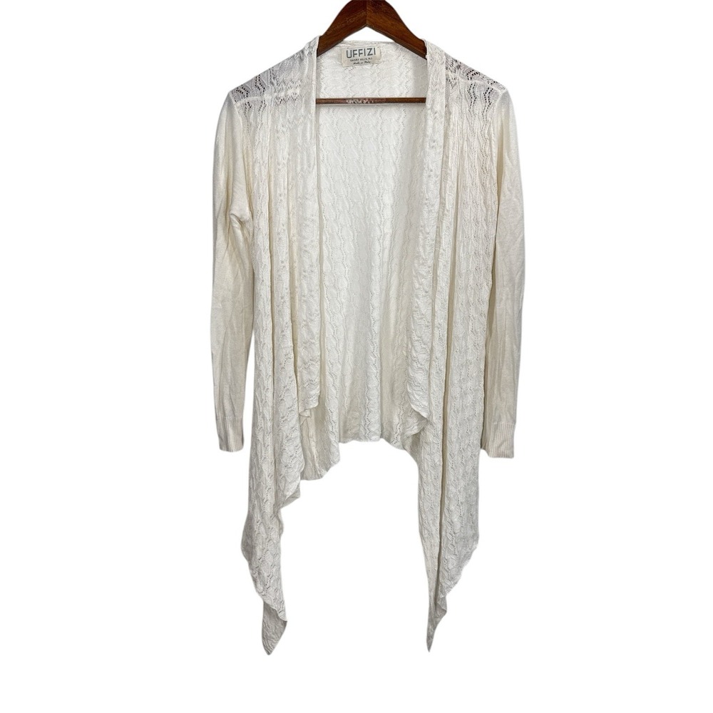 Uffizi Knit Cardigan Open Front Draped Lightweight Cover Up Made in Italy